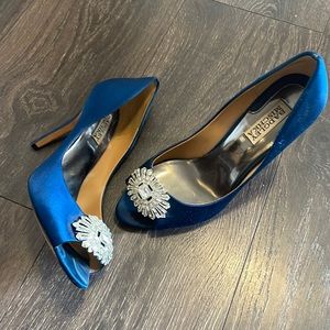 Badgley Mischka Rhinestone embellished Peep Toe Something Blue 4 inch heels